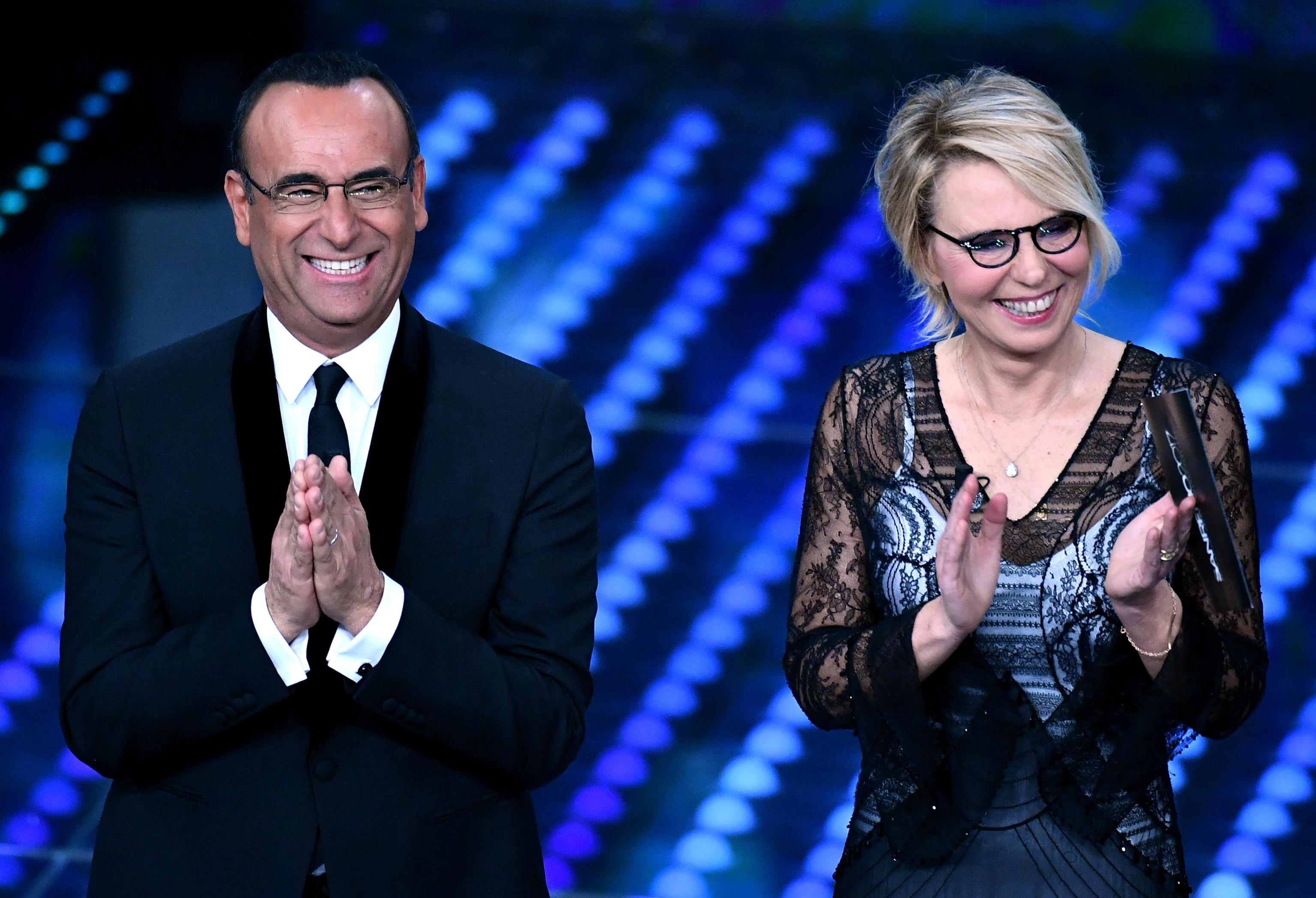 talian hosts Carlo Conti and Maria De Filippi on stage during the 67th Festival of the Italian Song of Sanremo at the Ariston theater in Sanremo, Italy, 10 February 2017. The 67th edition of the television song contest runs from 07 to 11 February.     ANSA/ETTORE FERRARI