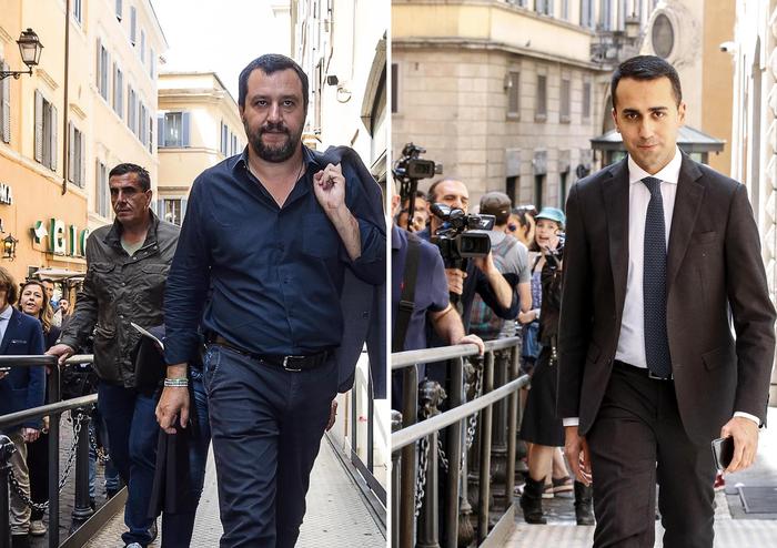 Matteo Salvini e Luigi Di  Maio in una foto combo, Roma 11 maggio 2018 ANSA/ LAMI CARCONI/ANTIMIANI