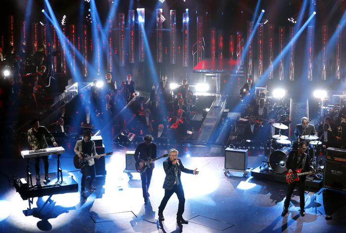 Italian singer Luciano Ligabue performs on stage at the Ariston theatre during the 69th Sanremo Italian Song Festival, Sanremo, Italy, 08 February 2019. The Festival runs from 05 to 09 February. ANSA/RICCARDO ANTIMIANI