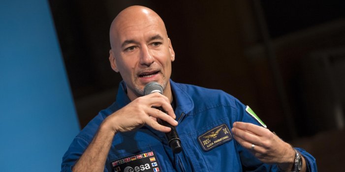L'astronauta italiano, Luca Parmitano, durante l'evento "70 anni di UNICEF Una storia bellissima" presso la casa dell'Architettura, Acquario Romano, a Roma, 19 novembre 2016. ANSA/CLAUDIO PERI