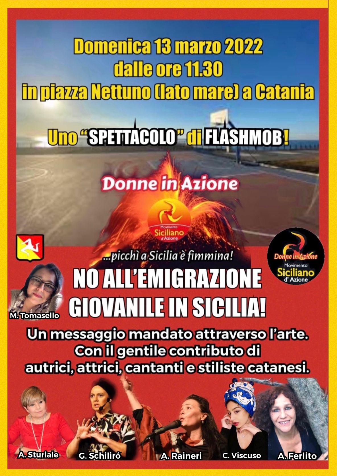 Uno “spettacolo” di FLASMOB contro l’emigrazione giovanile siciliana